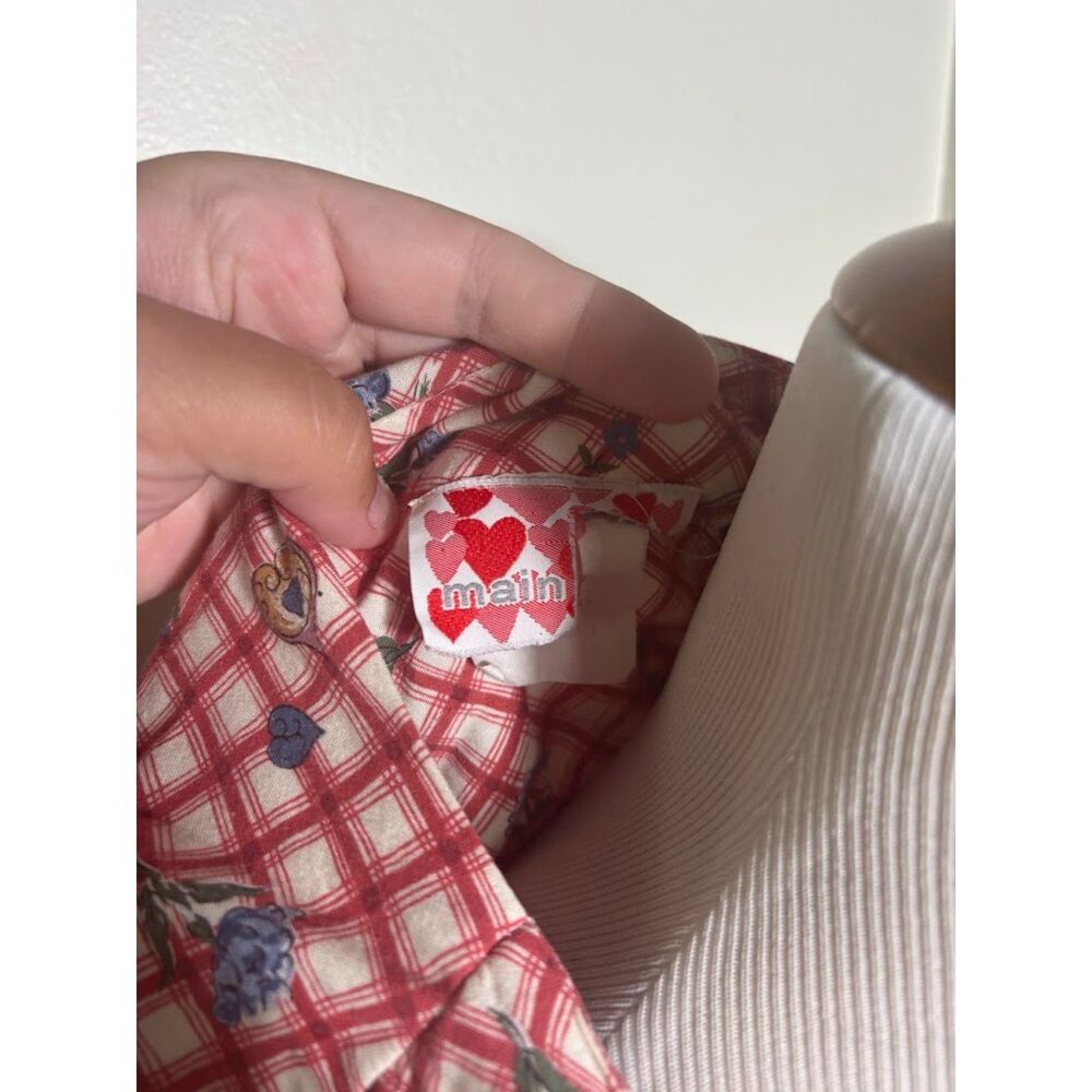 Vintage Dress Women's Medium Red White Checkered Picnic Shift Maxi Sundress - Picture 4 of 6